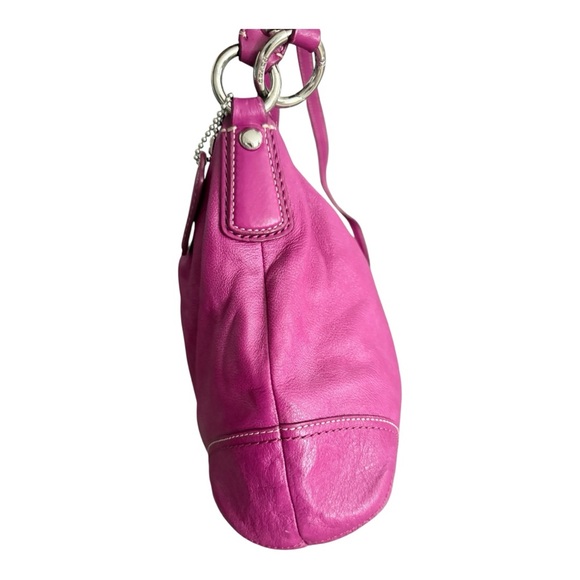 Coach Fuchsia Leather Shoulder Bag - Picture 10 of 12